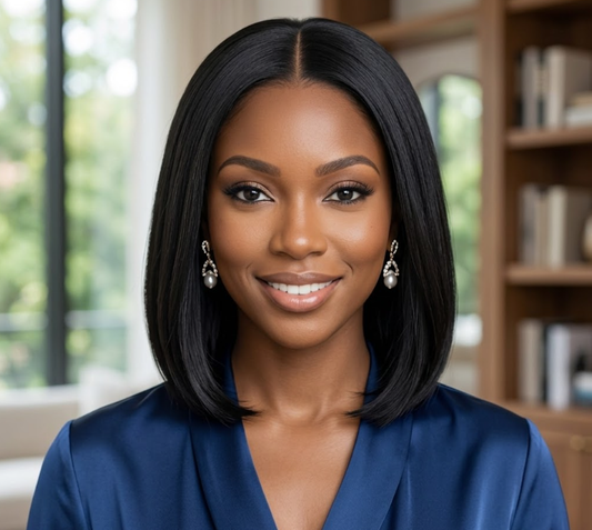 100% VIRGIN HUMAN HAIR STRAIGHT BOB 13X6 HD LACE FRONT WIG - PRE-CUT & GLUELESS