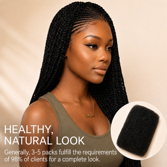 Afro Kinky Bulk Human Hair for Loc Extensions, Repair Locs, Twists & Braids