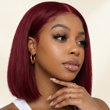 99J Burgundy Straight 13x4 HD Lace Glueless Bob Wig