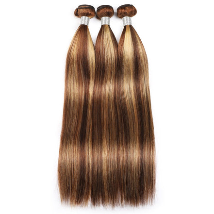 P4/27 Highlight Human Hair Bundles – Brown & Honey Blonde
