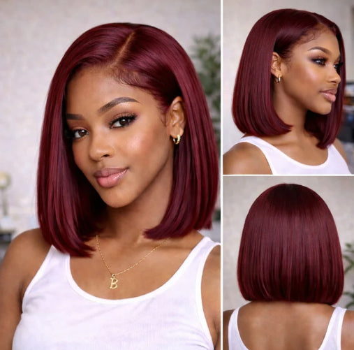 99J Burgundy 13x6 HD Lace Glueless Bob Wig
