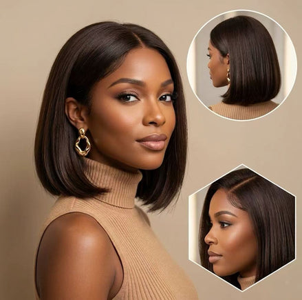 #4 Brown Glueless Bob Wig 5x5 HD Lace