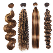 P4/27 Highlight Human Hair Bundles – Brown & Honey Blonde