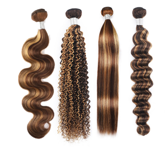 P4/27 Highlight Human Hair Bundles – Brown & Honey Blonde