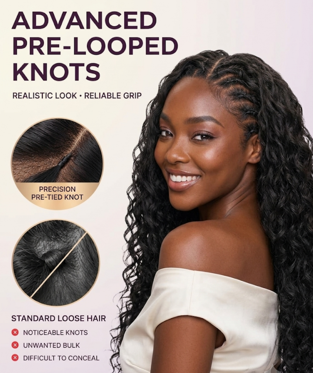 Pre-Separated Feather Crochet Human Hair for Boho Braids — 3rd Generation