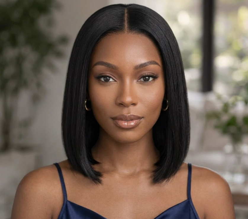 100% VIRGIN HUMAN HAIR STRAIGHT BOB 13X6 HD LACE FRONT WIG - PRE-CUT & GLUELESS