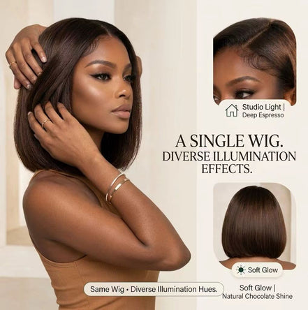 #4 Brown Glueless Bob Wig 5x5 HD Lace