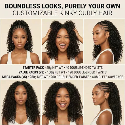 Pre-Separated Feather Crochet Human Hair for Boho Braids — 3rd Generation
