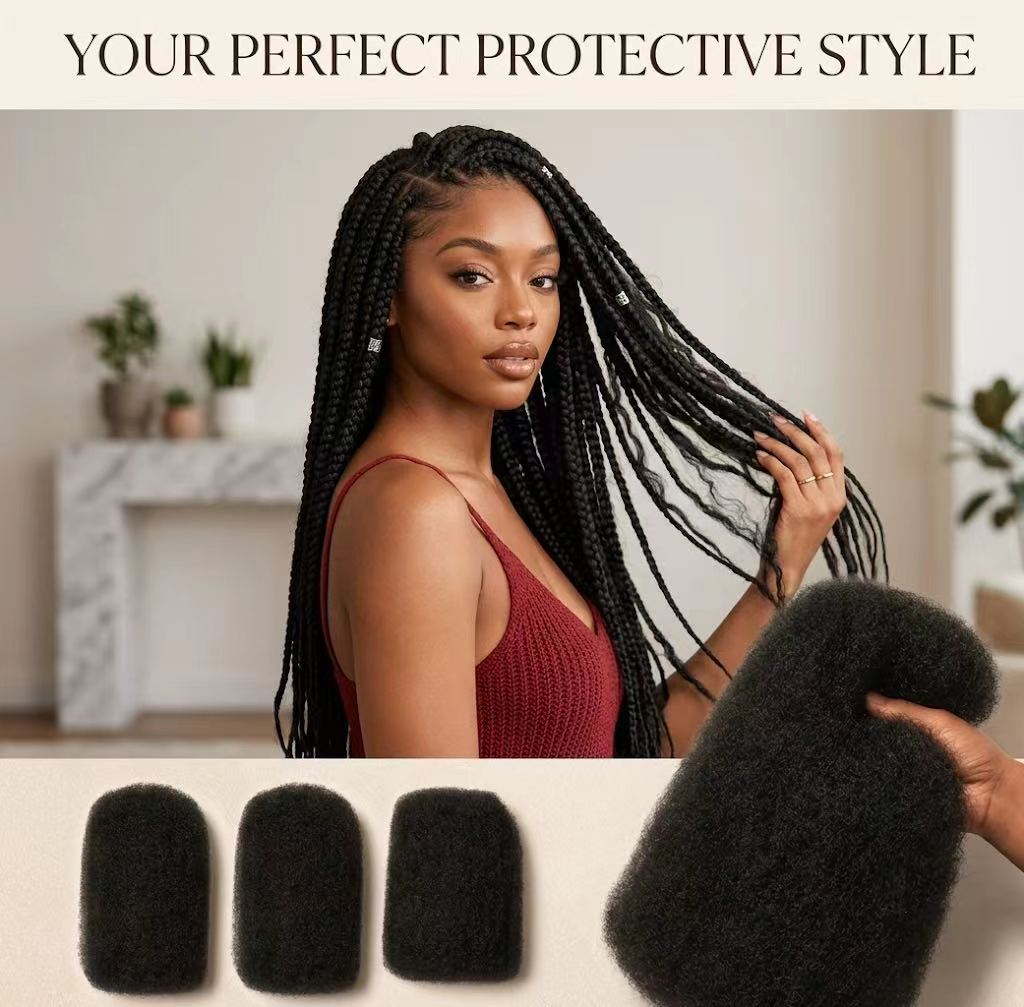 Afro Kinky Bulk Human Hair for Loc Extensions, Repair Locs, Twists & Braids