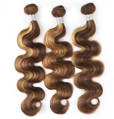 P4/27 Highlight Human Hair Bundles – Brown & Honey Blonde