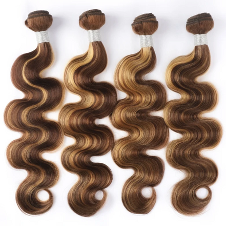 P4/27 Highlight Human Hair Bundles – Brown & Honey Blonde
