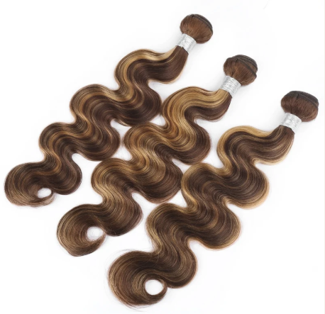 P4/27 Highlight Human Hair Bundles – Brown & Honey Blonde