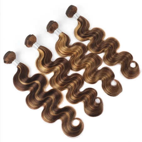 P4/27 Highlight Human Hair Bundles – Brown & Honey Blonde
