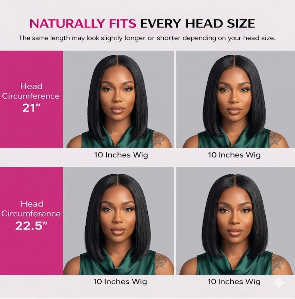 100% VIRGIN HUMAN HAIR STRAIGHT BOB 13X6 HD LACE FRONT WIG - PRE-CUT & GLUELESS